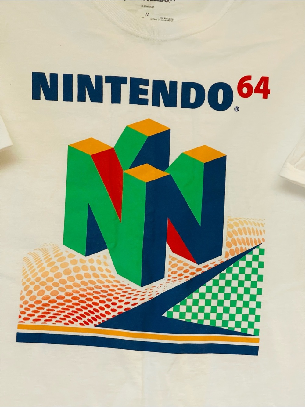 Nintendo 64 N64 Logo Graphic T-Shirt Mens Med White Retro Gaming Tee EUC